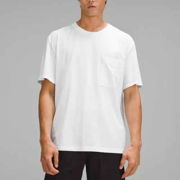 Lululemon Men's Oversized T-Shirt White Crew Neck w/ Pocket Size XL - Picture 1 of 5